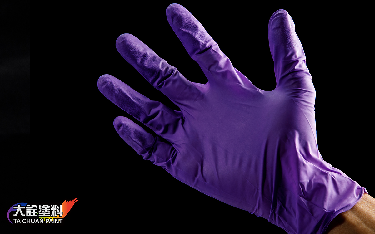 多倍無粉 合成橡膠手套 紫色